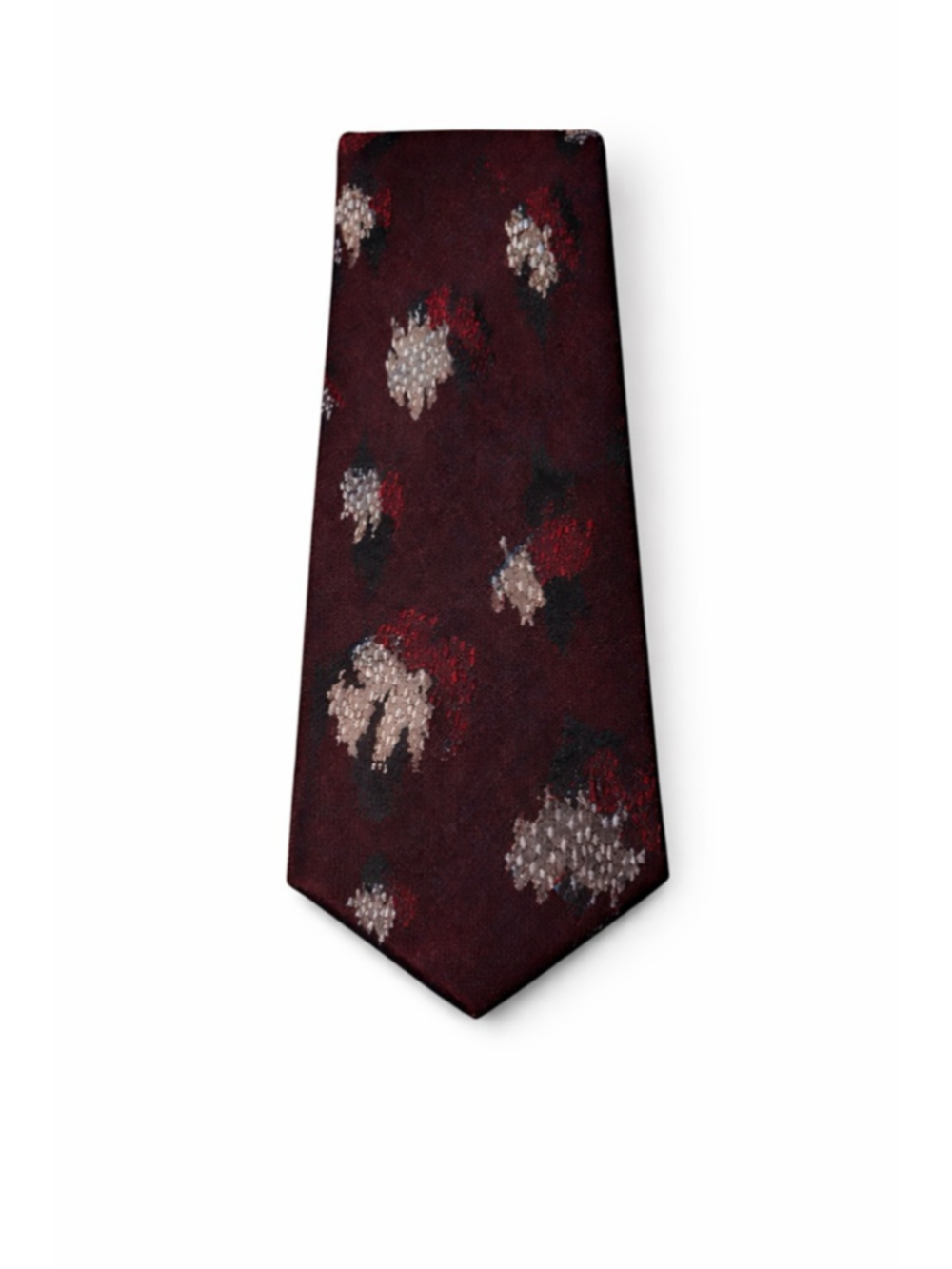 Men's Givenchy Burgundy & White Floral Tie One Size